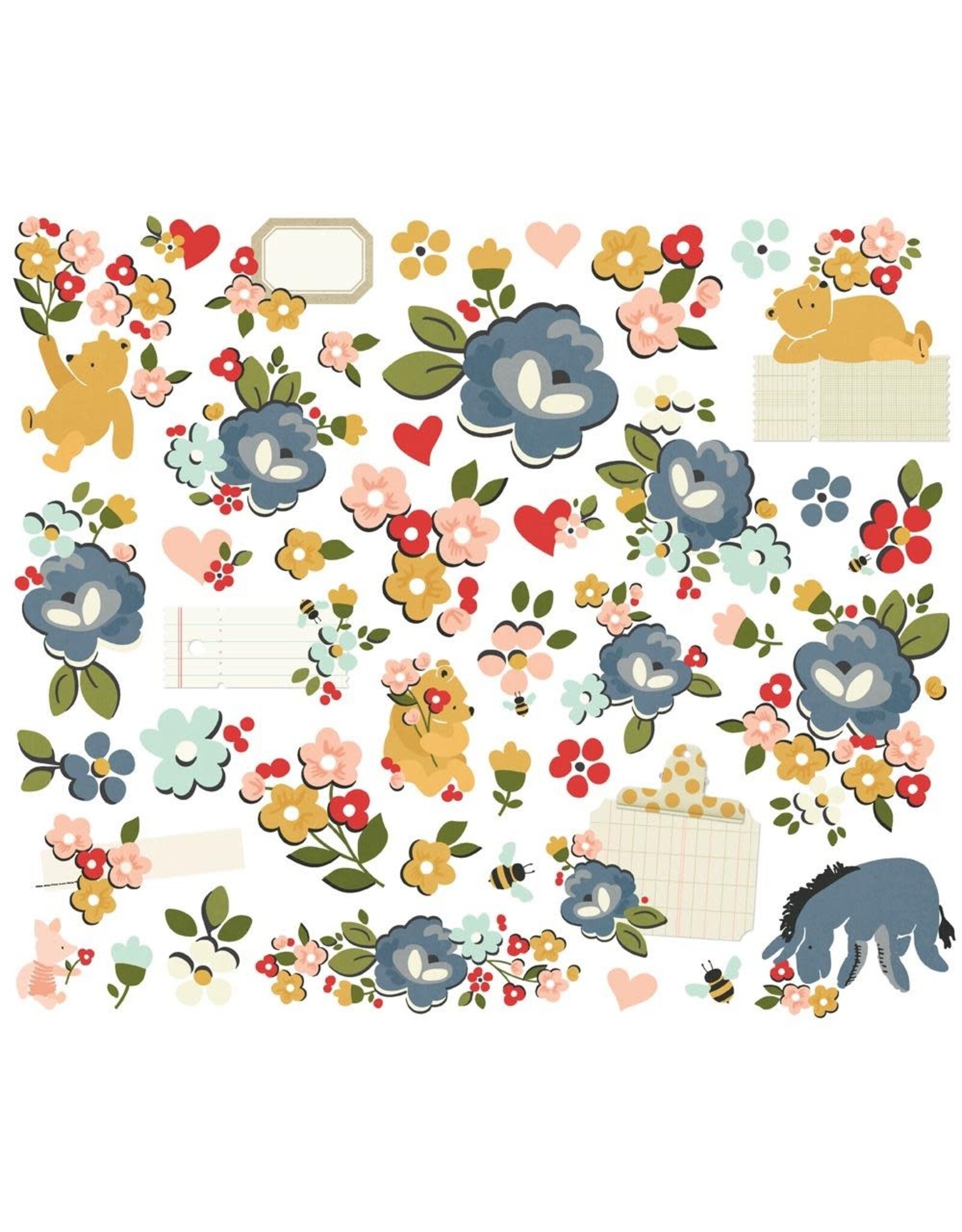 SIMPLE STORIES SIMPLE STORIES SAY CHEESE CLASSIC POOH FLORAL BITS & PIECES 42/PK