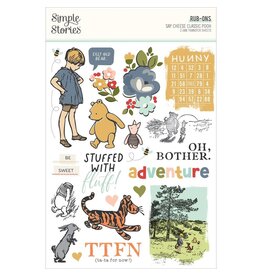 SIMPLE STORIES SIMPLE STORIES SAY CHEESE CLASSIC POOH 6x8 RUB-ONS 2/PK