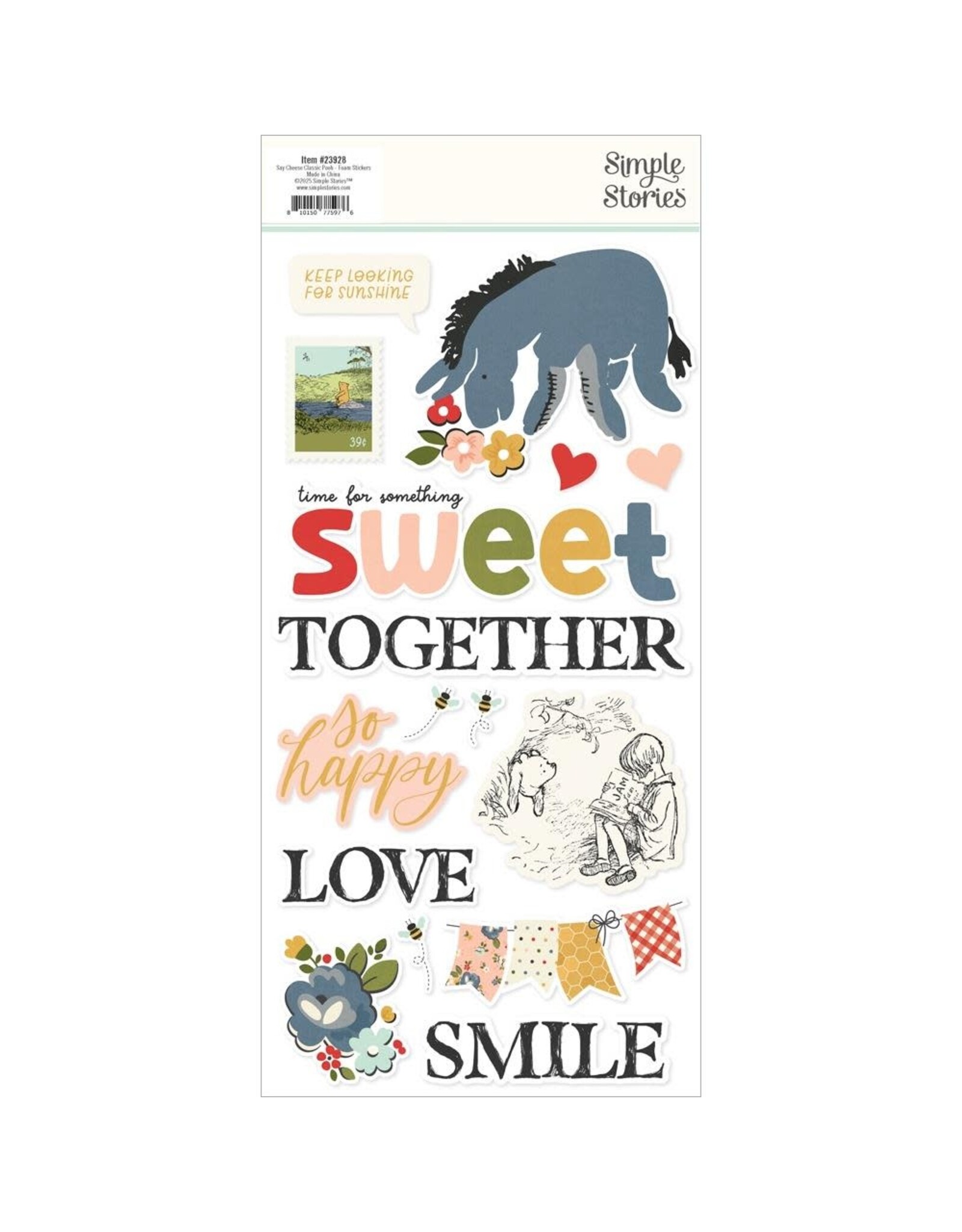 SIMPLE STORIES SIMPLE STORIES SAY CHEESE CLASSIC POOH FOAM STICKERS 32/PK