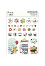 SIMPLE STORIES SIMPLE STORIES SAY CHEESE CLASSIC POOH DECORATIVE BRADS & CHIPBOARD