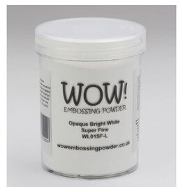 WOW! WOW! OPAQUE BRIGHT WHITE SUPER FINE EMBOSSING POWDER LARGE JAR 5.33OZ
