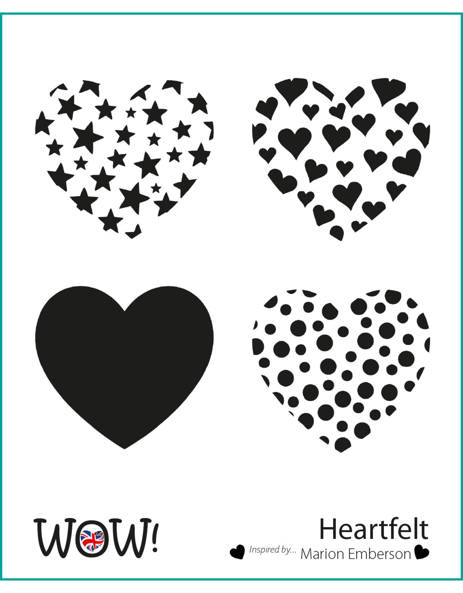 WOW! WOW! MARION EMBERSON HEARTFELT 6x6 STENCIL SET