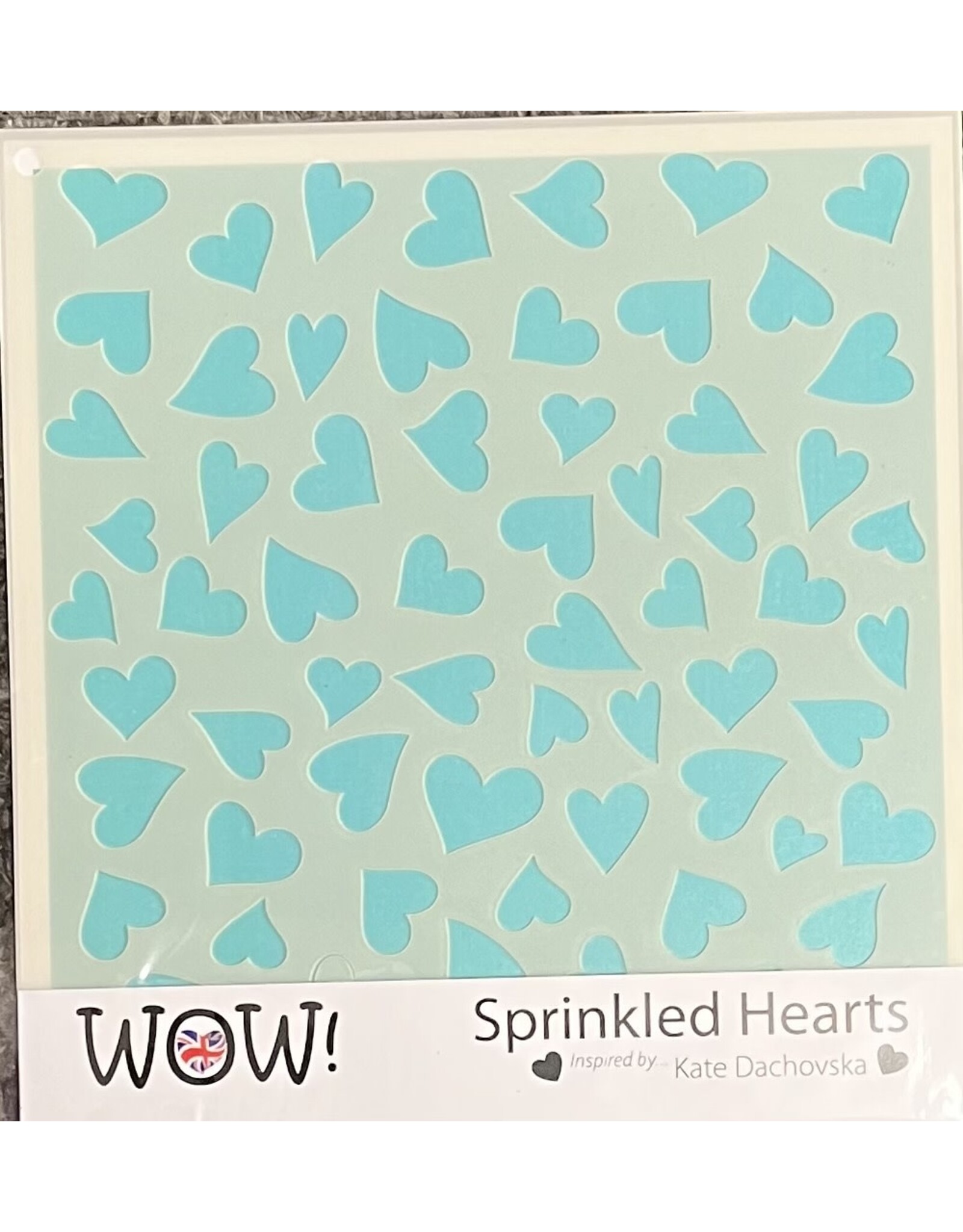 WOW! WOW! KATERINA DACHOVSKA SPRINKLED HEARTS 6x6 STENCIL