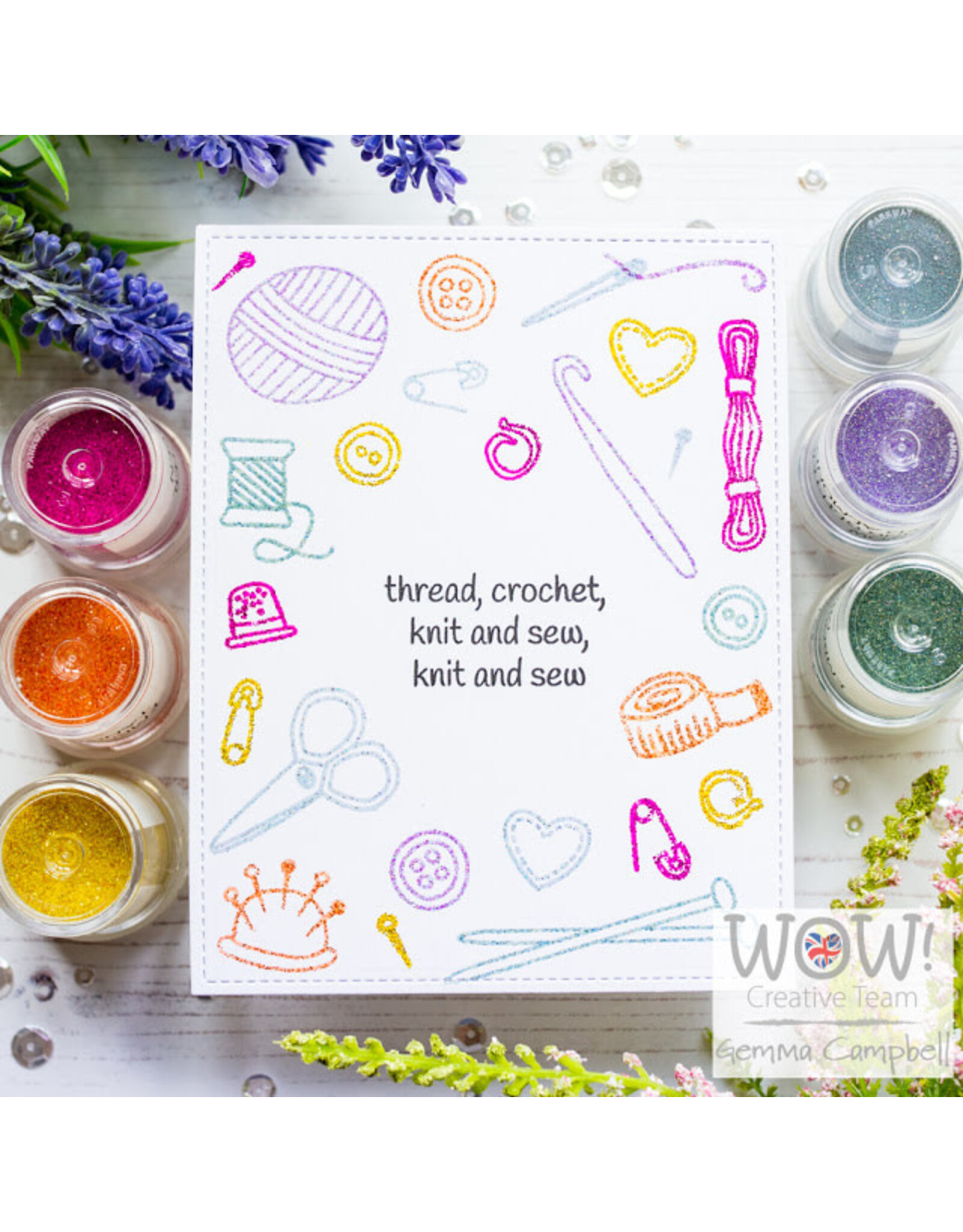 WOW! WOW! GEMMA CAMPBELL SIMPLY SEW ACRYLIC STAMP SET
