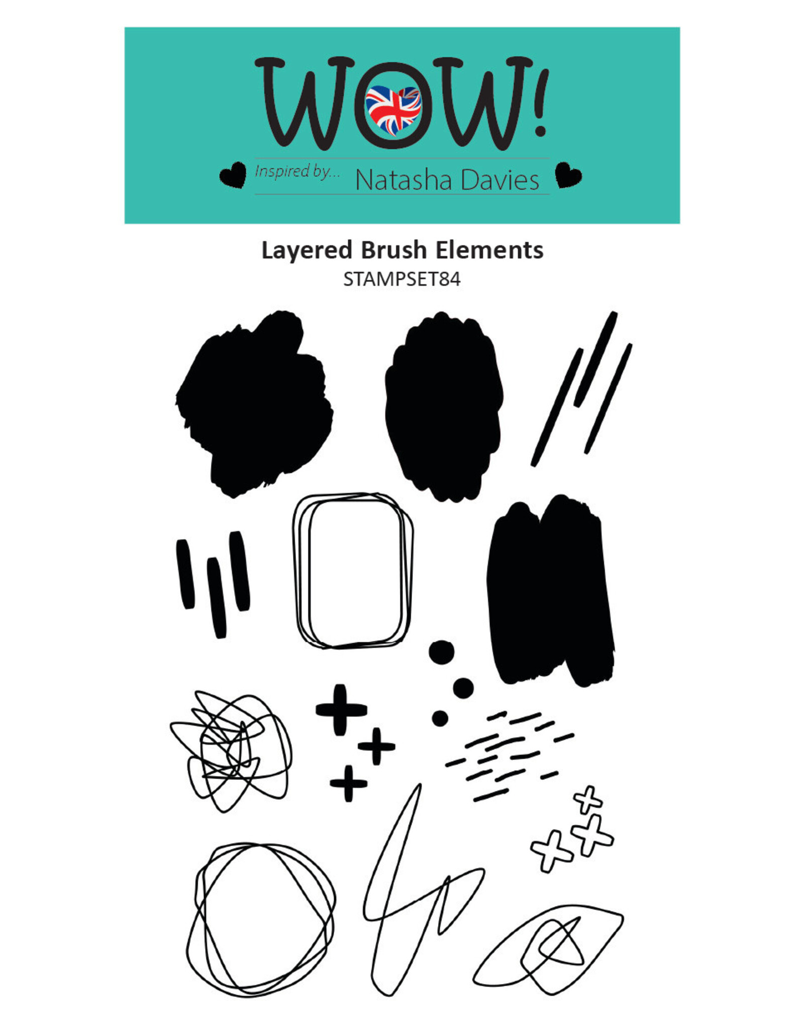 WOW! WOW! NATASHA DAVIES LAYERED BRUSH ELEMENTS ACRYLIC STAMP