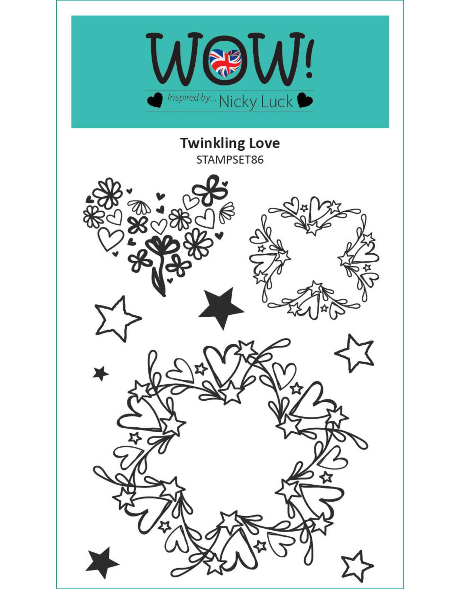 WOW! WOW! NICKY LUCK TWINKLING LOVE ACRYLIC STAMP