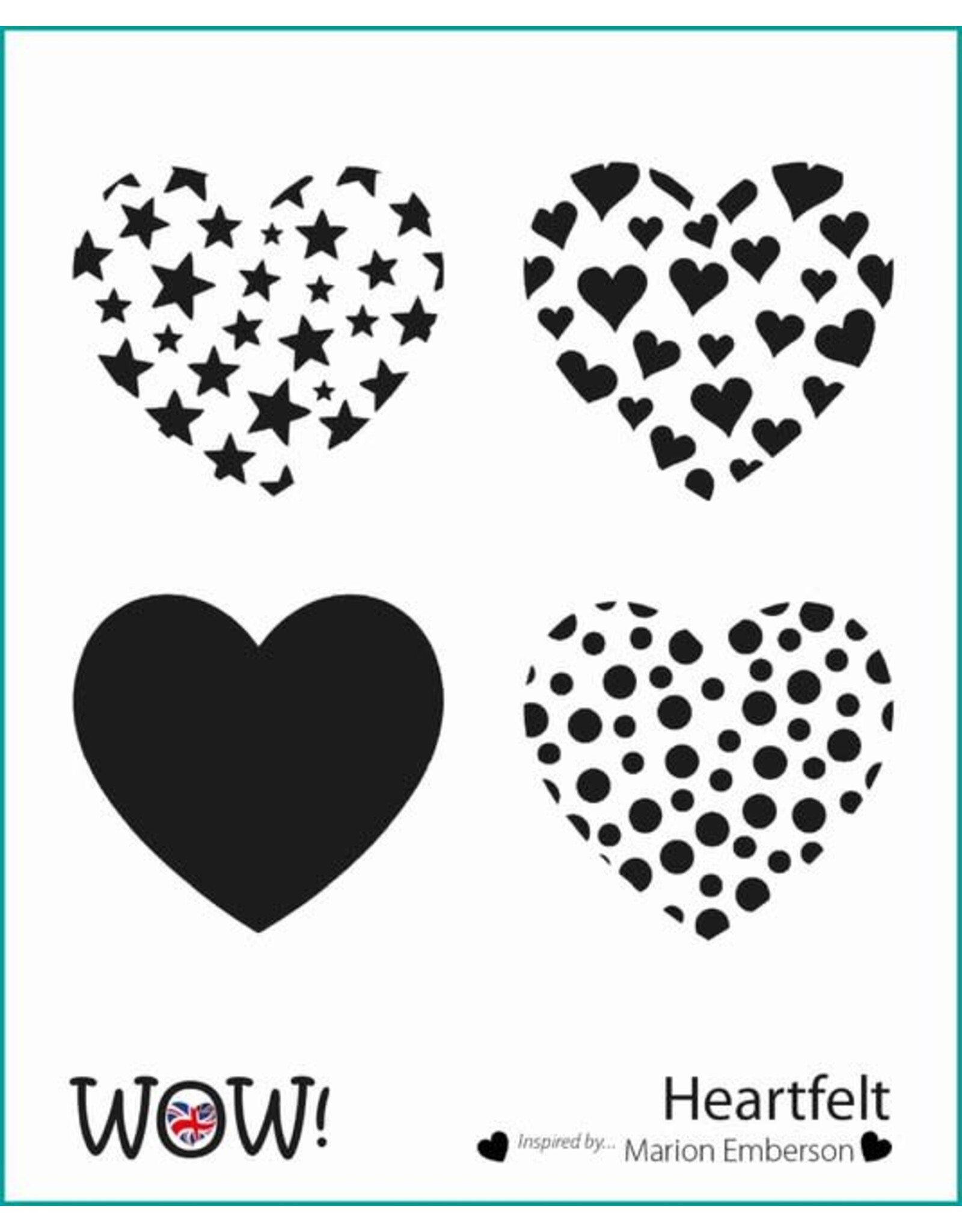 WOW! WOW! MARION EMBERSON HEARTFELT 6x6 STENCIL SET