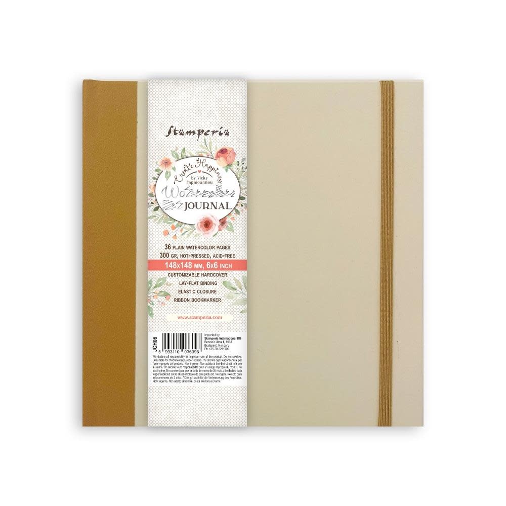 STAMPERIA STAMPERIA VICKY PAPAIOANNOU CREATE HAPPINESS 6x6 WATERCOLOR MIXED MEDIA JOURNAL