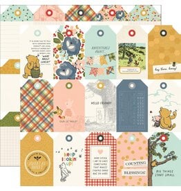SIMPLE STORIES SIMPLE STORIES SAY CHEESE CLASSIC POOH TAGS ELEMENTS 12x12 CARDSTOCK