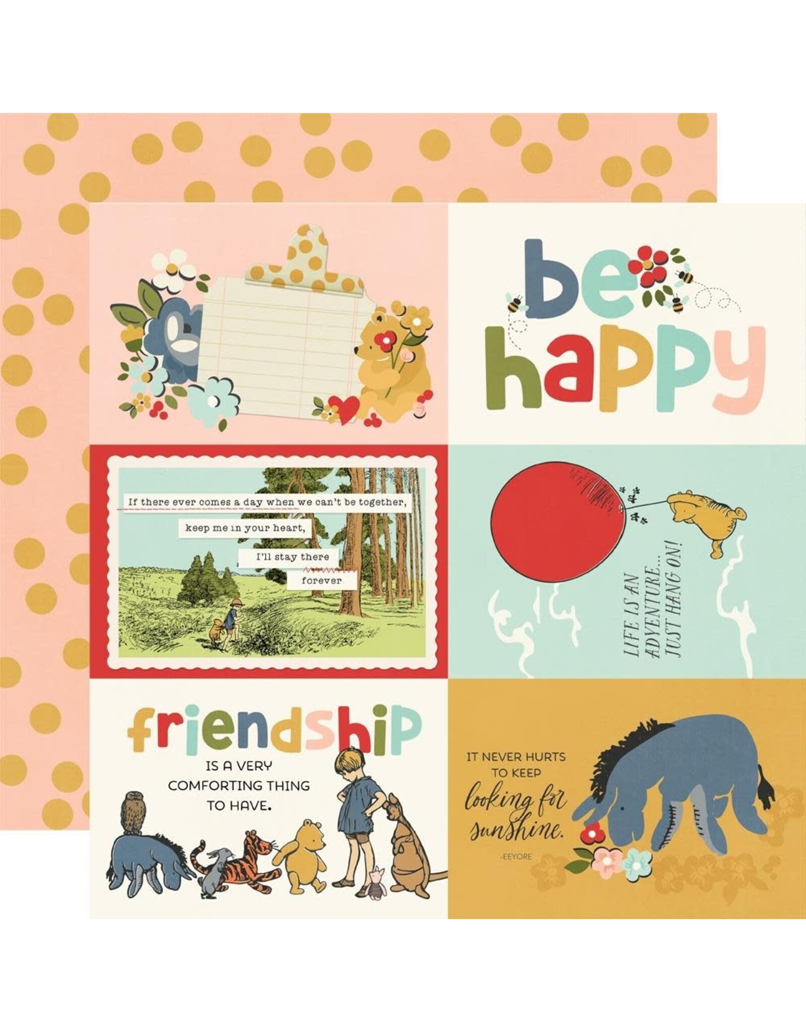 SIMPLE STORIES SIMPLE STORIES SAY CHEESE CLASSIC POOH 4x6 ELEMENTS 12x12 CARDSTOCK