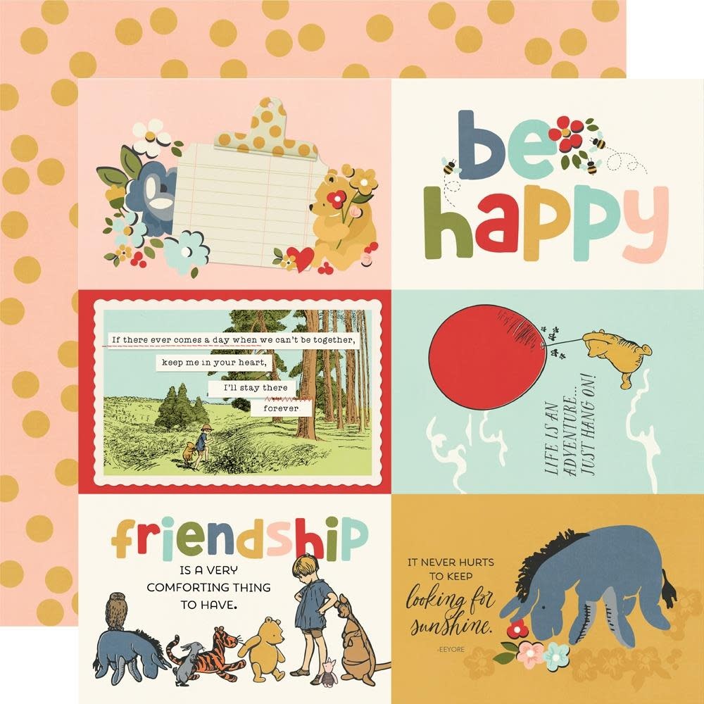 SIMPLE STORIES SIMPLE STORIES SAY CHEESE CLASSIC POOH 4x6 ELEMENTS 12x12 CARDSTOCK