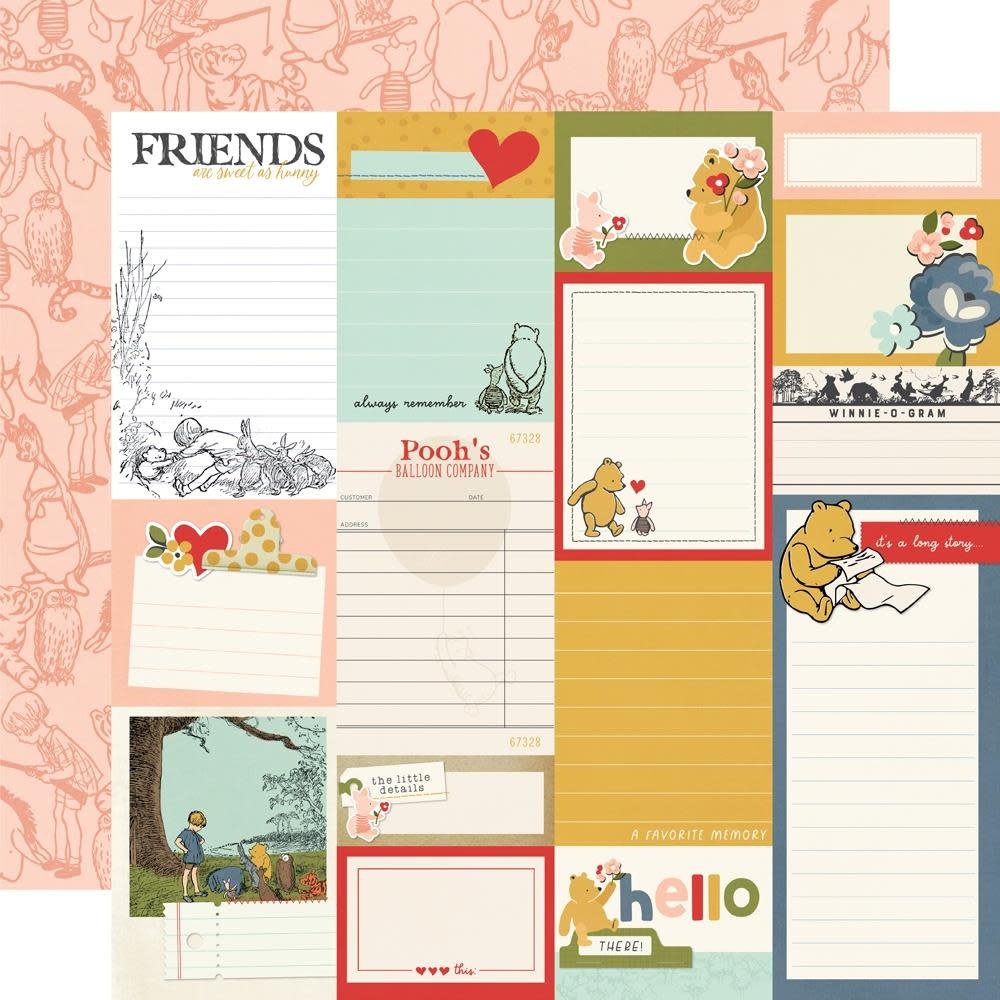 SIMPLE STORIES SIMPLE STORIES SAY CHEESE CLASSIC POOH JOURNAL ELEMENTS 12x12 CARDSTOCK