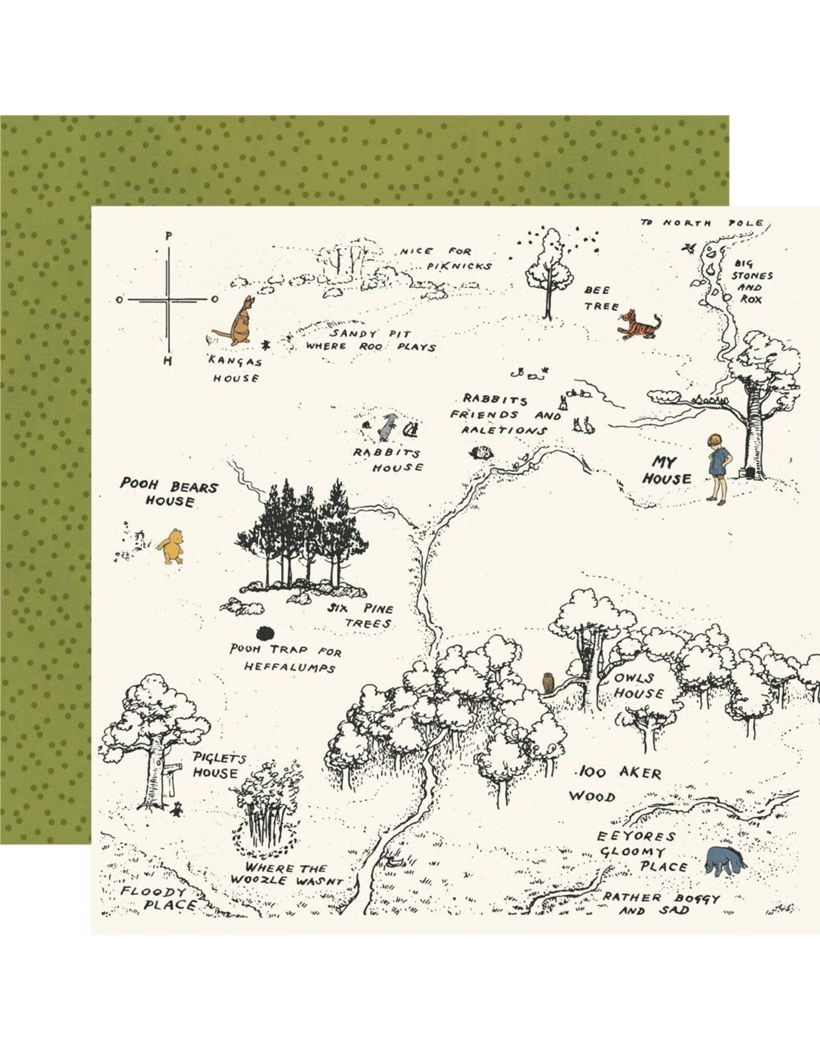 SIMPLE STORIES SIMPLE STORIES SAY CHEESE CLASSIC POOH 100 ACRE WOOD 12x12 CARDSTOCK