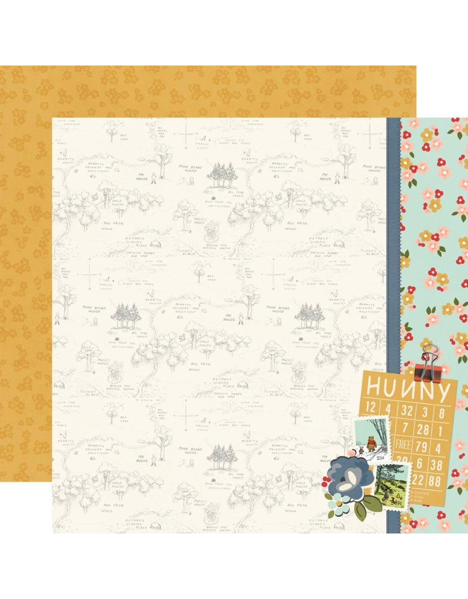 SIMPLE STORIES SIMPLE STORIES SAY CHEESE CLASSIC POOH SWEET AS HUNNY 12x12 CARDSTOCK