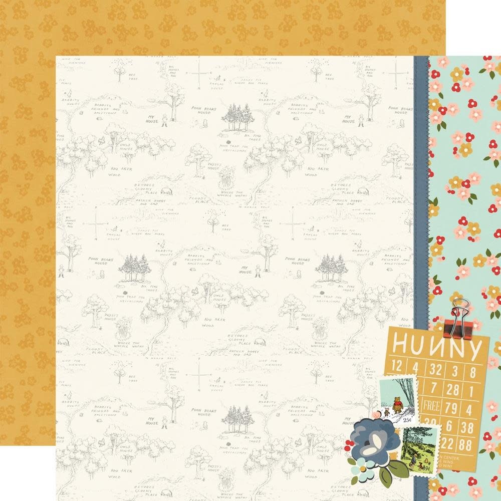 SIMPLE STORIES SIMPLE STORIES SAY CHEESE CLASSIC POOH SWEET AS HUNNY 12x12 CARDSTOCK