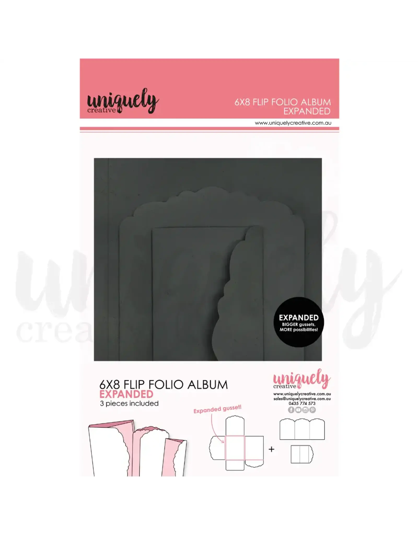 UNIQUELY CREATIVE UNIQUELY CREATIVE BLACK EXPANDED 6X8 FLIP FOLIO ALBUM