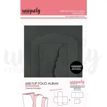 UNIQUELY CREATIVE UNIQUELY CREATIVE BLACK EXPANDED 6X8 FLIP FOLIO ALBUM