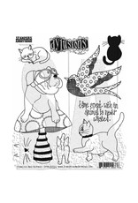 RANGER DYLUSIONS CHURCHILL AND FRIENDS 8.5x7 CLING STAMP SET