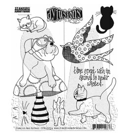 RANGER DYLUSIONS CHURCHILL AND FRIENDS 8.5x7 CLING STAMP SET