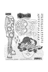 RANGER DYLUSIONS IT'S ALL IN THE MIND 8.5x7 CLING STAMP SET
