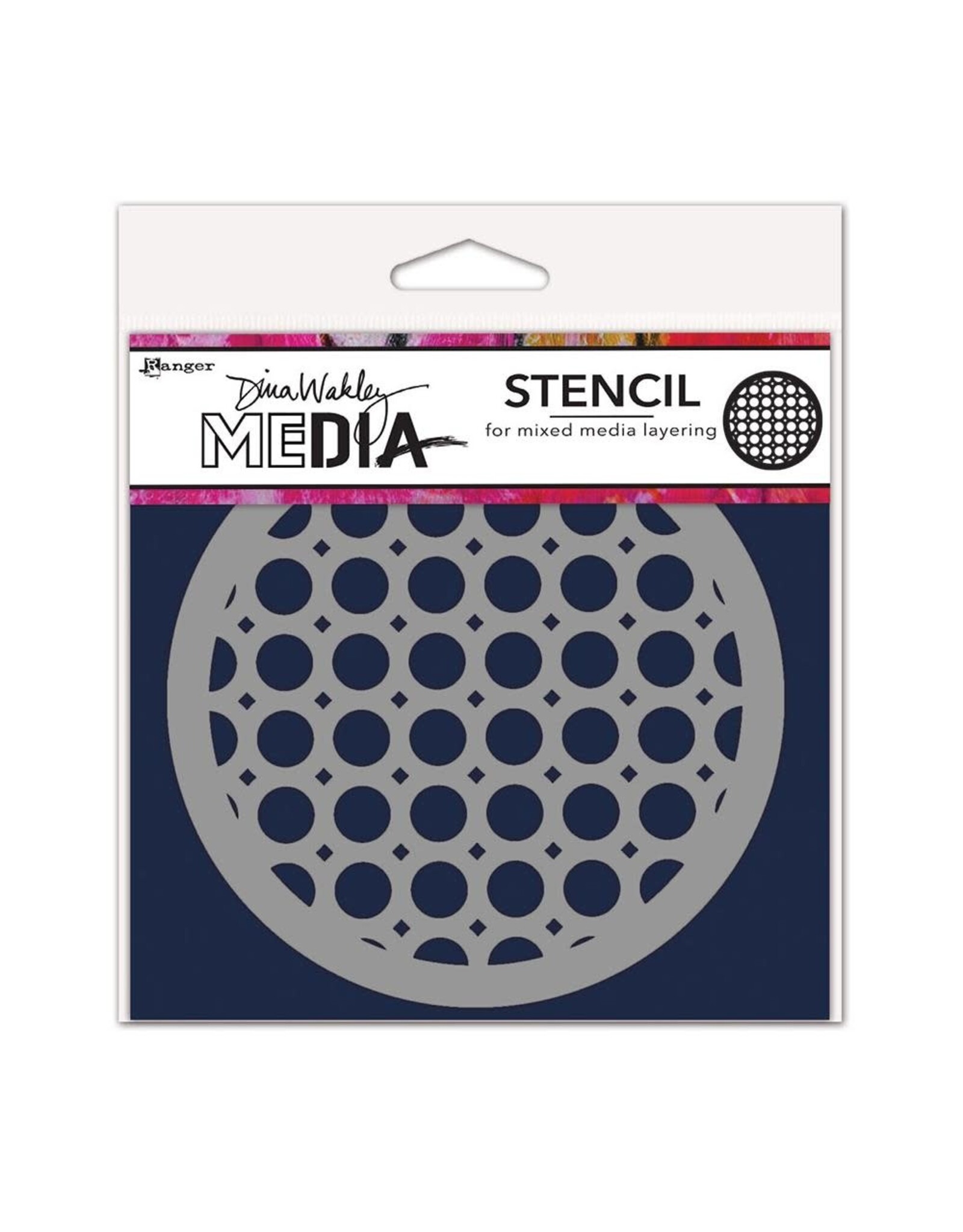RANGER RANGER DINA WAKLEY MEDIA 5"X5" STENCIL RATTAN COASTER