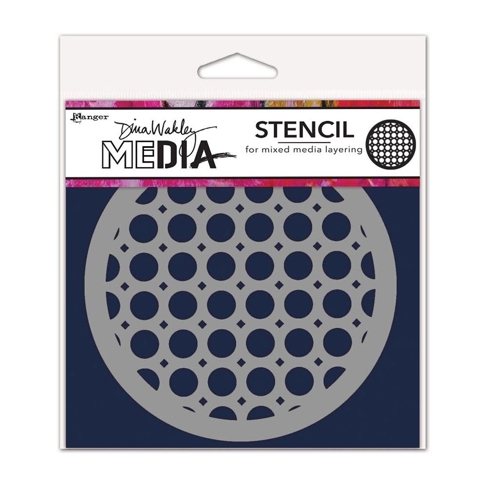 RANGER RANGER DINA WAKLEY MEDIA 5"X5" STENCIL RATTAN COASTER