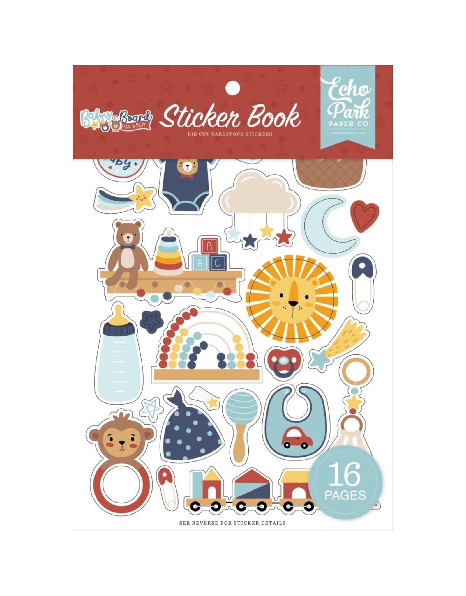 ECHO PARK PAPER ECHO PARK BABY ON BOARD BOY 6x8 STICKER BOOK