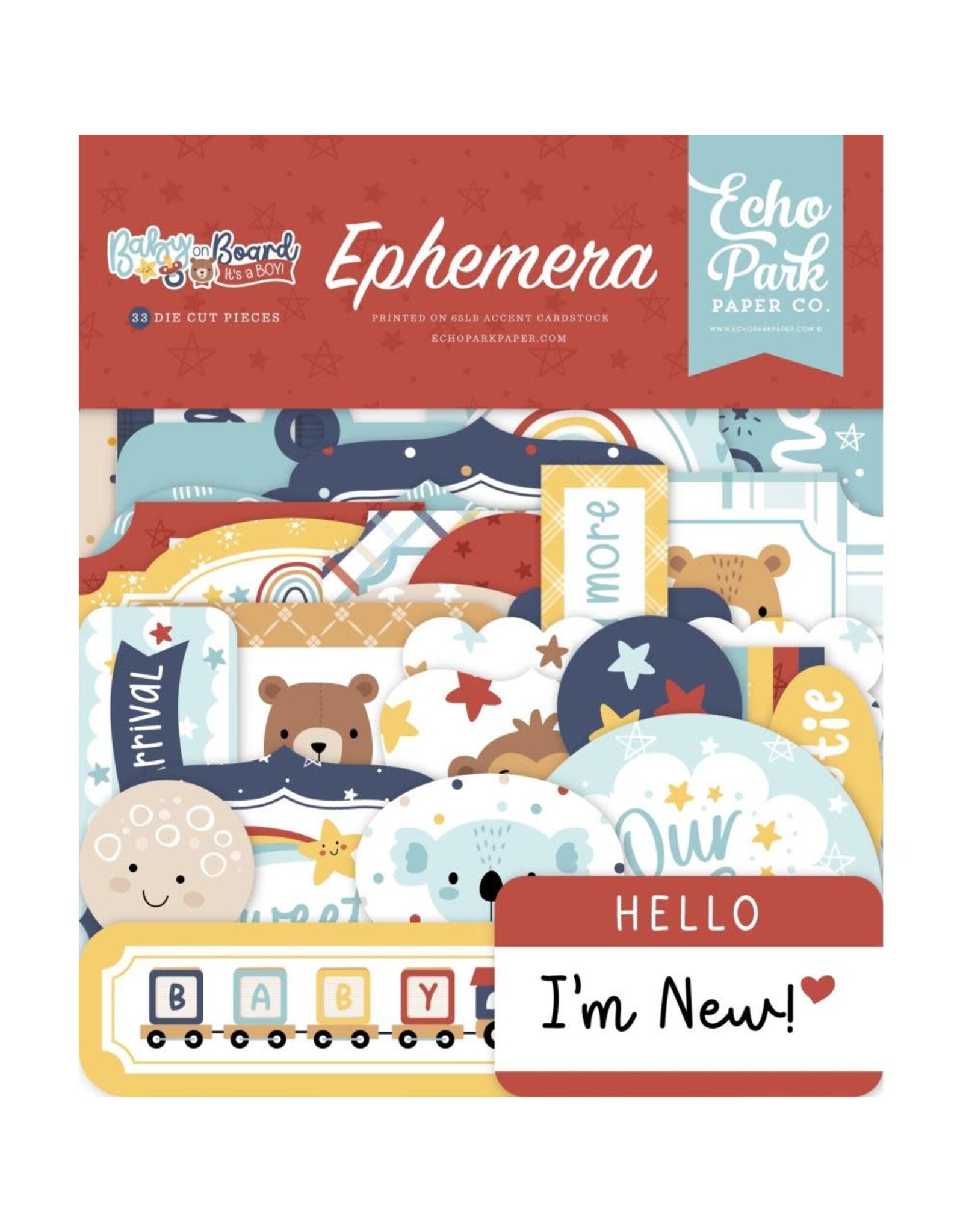 ECHO PARK PAPER ECHO PARK BABY ON BOARD BOY ICONS EPHEMERA DIE-CUTS