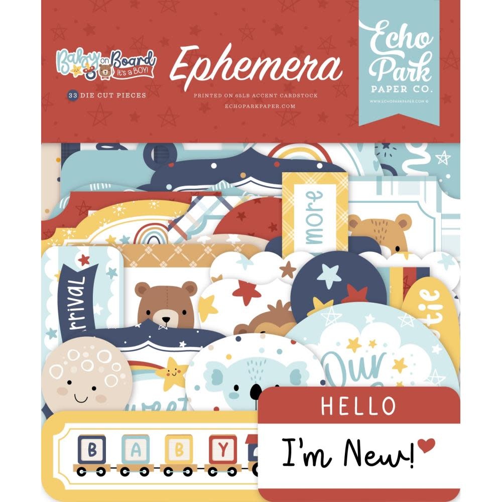 ECHO PARK PAPER ECHO PARK BABY ON BOARD BOY ICONS EPHEMERA DIE-CUTS