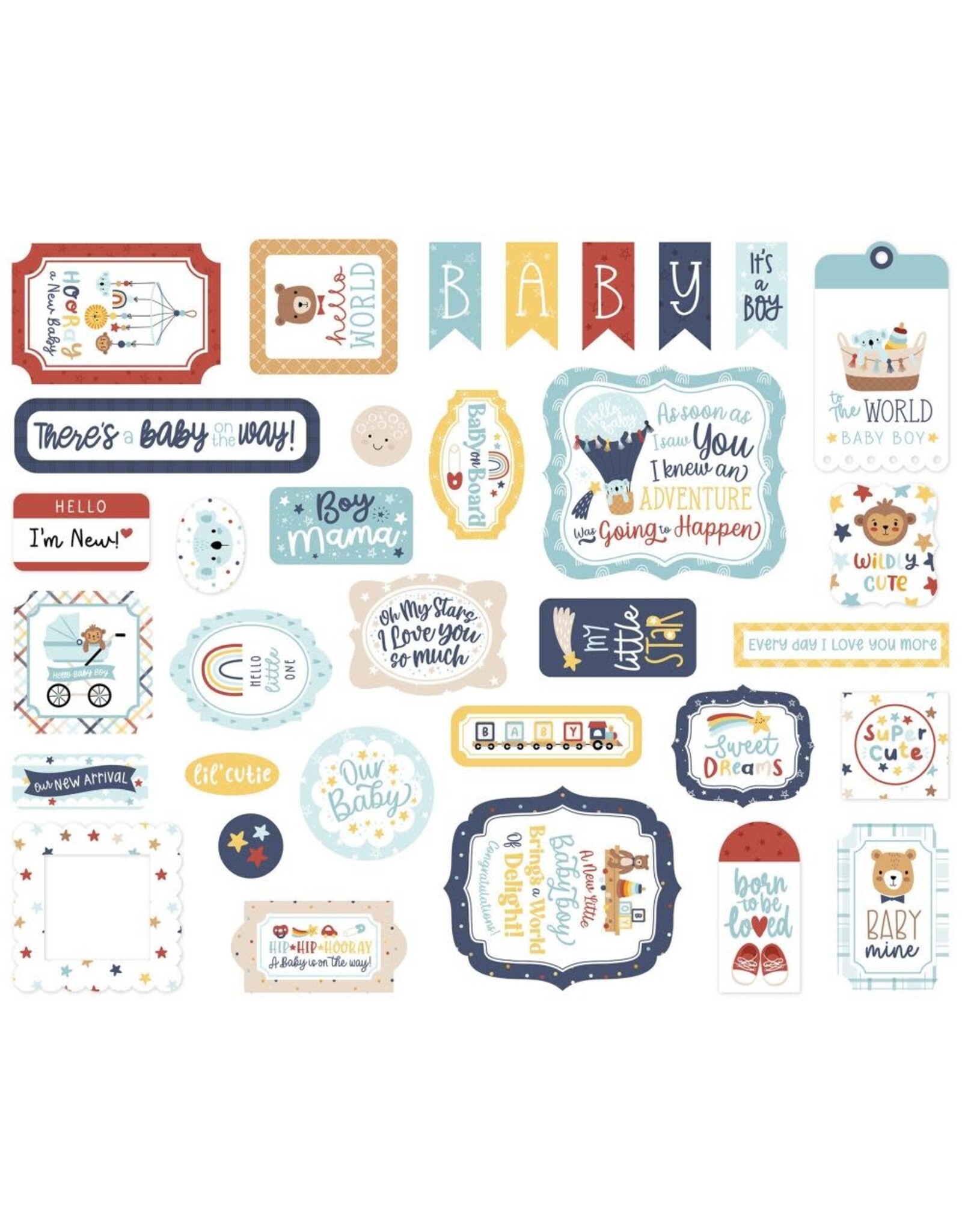 ECHO PARK PAPER ECHO PARK BABY ON BOARD BOY ICONS EPHEMERA DIE-CUTS