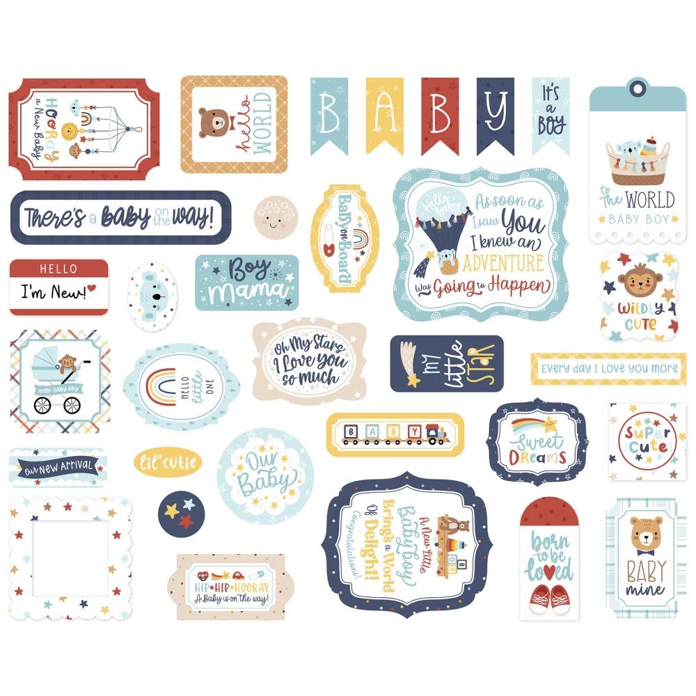ECHO PARK PAPER ECHO PARK BABY ON BOARD BOY ICONS EPHEMERA DIE-CUTS