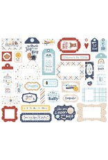 ECHO PARK PAPER ECHO PARK BABY ON BOARD BOY FRAMES & TAGS EPHEMERA DIE-CUTS