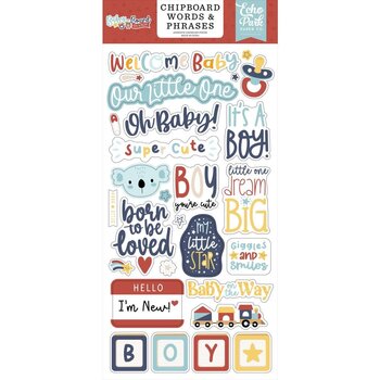 ECHO PARK PAPER ECHO PARK BABY ON BOARD BOY 6x13 CHIPBOARD WORDS & PHRASES