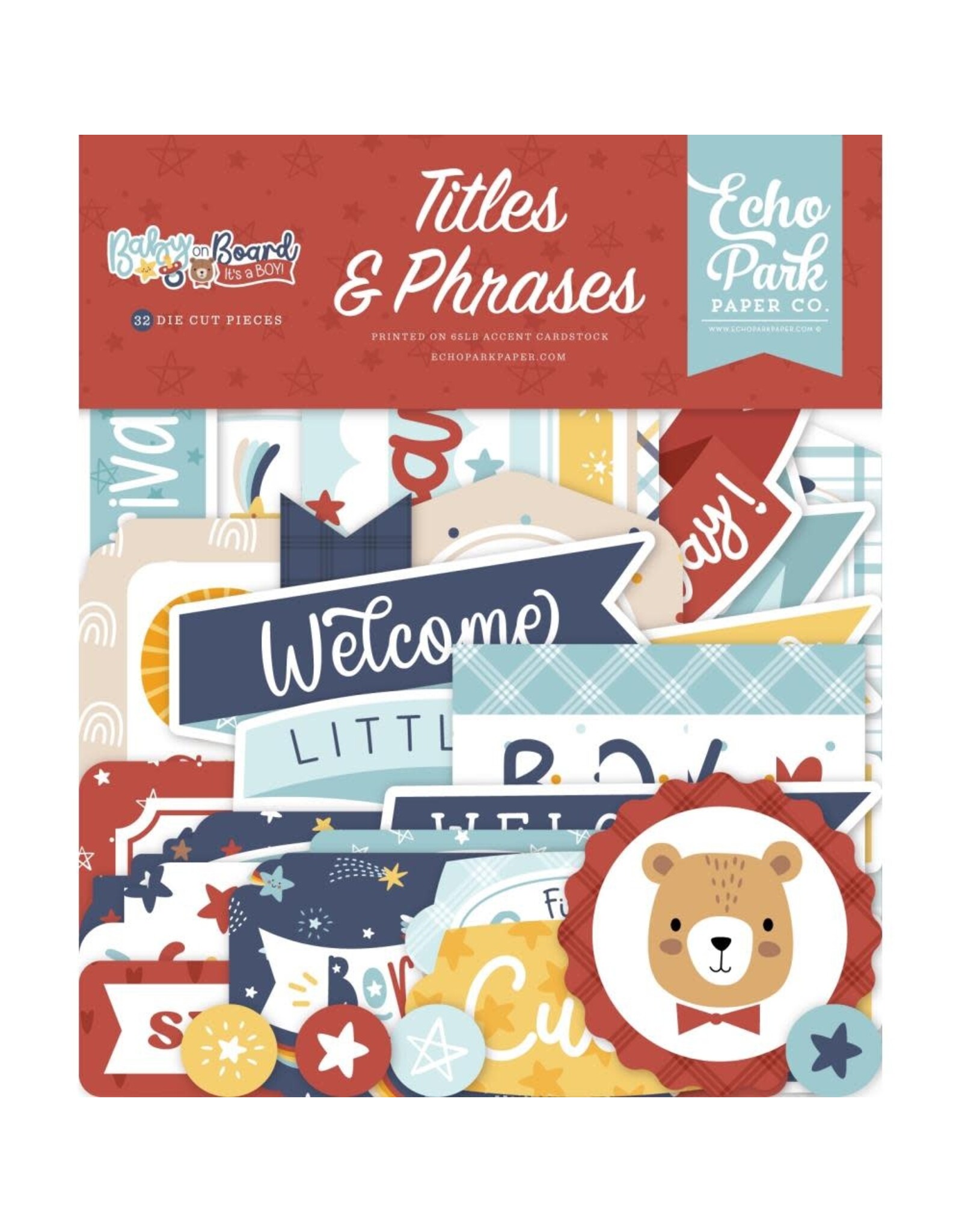 ECHO PARK PAPER ECHO PARK BABY ON BOARD BOY TITLES & PHRASES EPHEMERA DIE-CUTS