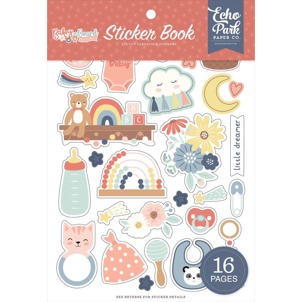 ECHO PARK PAPER ECHO PARK BABY ON BOARD GIRL 6x8 STICKER BOOK