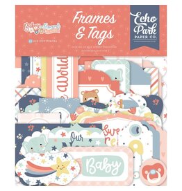 ECHO PARK PAPER ECHO PARK BABY ON BOARD GIRL FRAMES & TAGS EPHEMERA DIE-CUTS