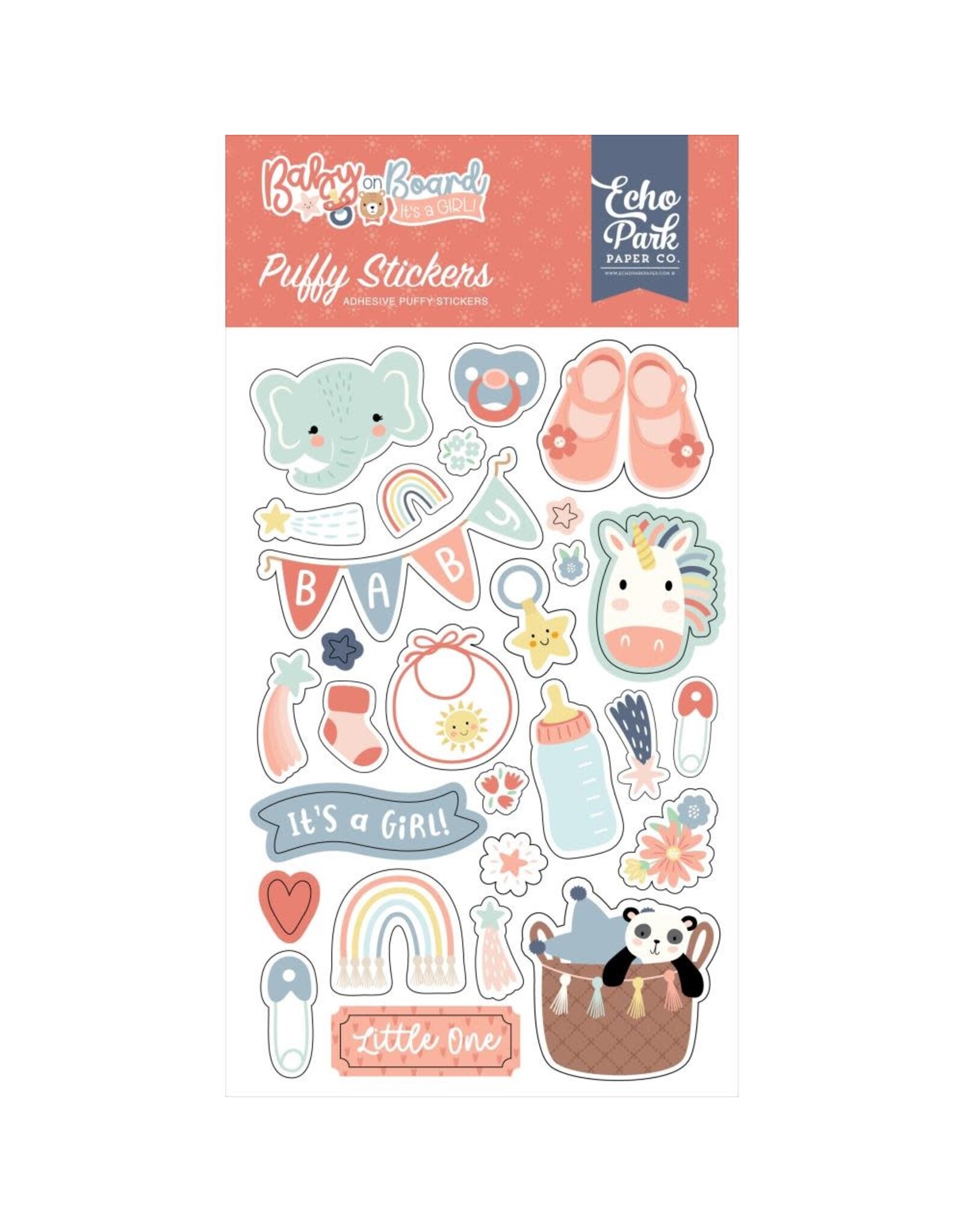 ECHO PARK PAPER ECHO PARK BABY ON BOARD GIRL PUFFY STICKERS