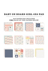 ECHO PARK PAPER ECHO PARK BABY ON BOARD GIRL 6x6 PAPER PAD 24 SHEETS