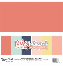 ECHO PARK PAPER ECHO PARK BABY ON BOARD GIRL 12x12 SOLIDS PAPER PACK