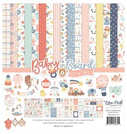 ECHO PARK PAPER ECHO PARK BABY ON BOARD GIRL 12x12 COLLECTION KIT