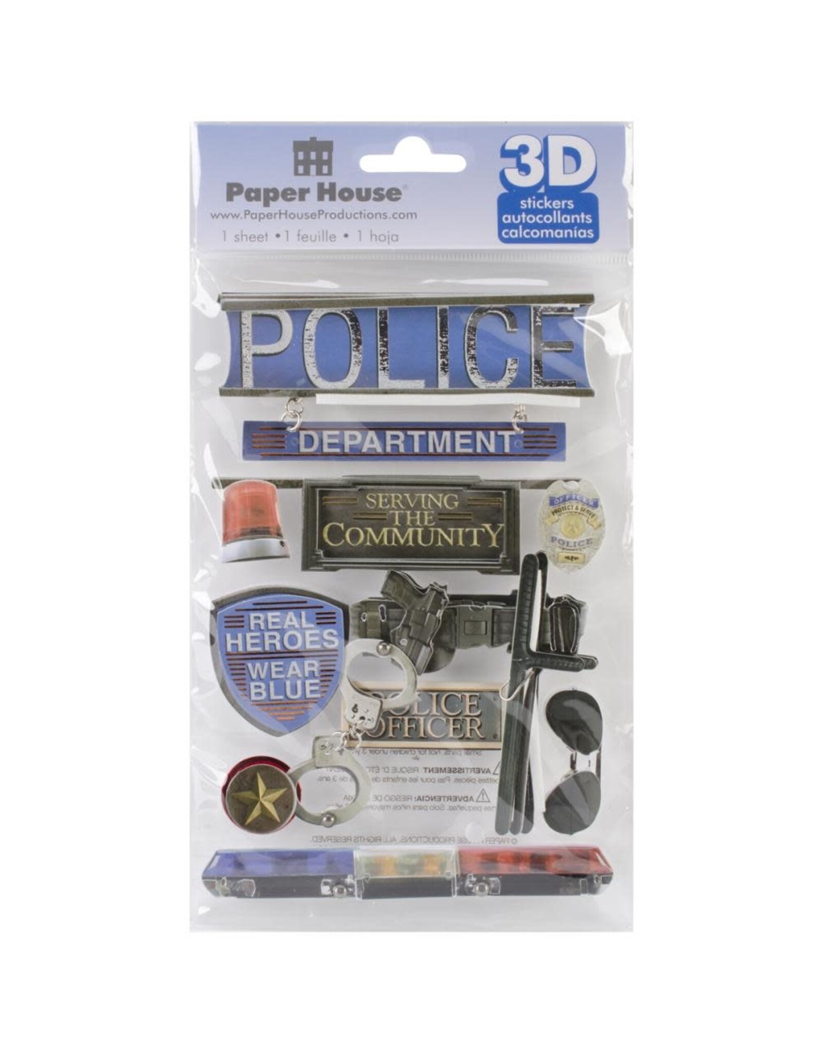 PAPER HOUSE PRODUCTIONS PAPER HOUSE POLICE 3D STICKERS