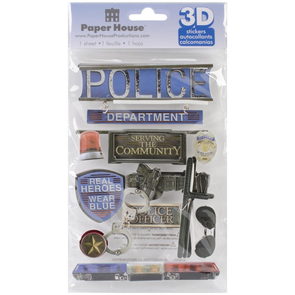 PAPER HOUSE PRODUCTIONS PAPER HOUSE POLICE 3D STICKERS