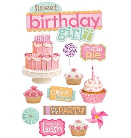 PAPER HOUSE PRODUCTIONS PAPER HOUSE SWEET BIRTHDAY GIRL 3D STICKERS