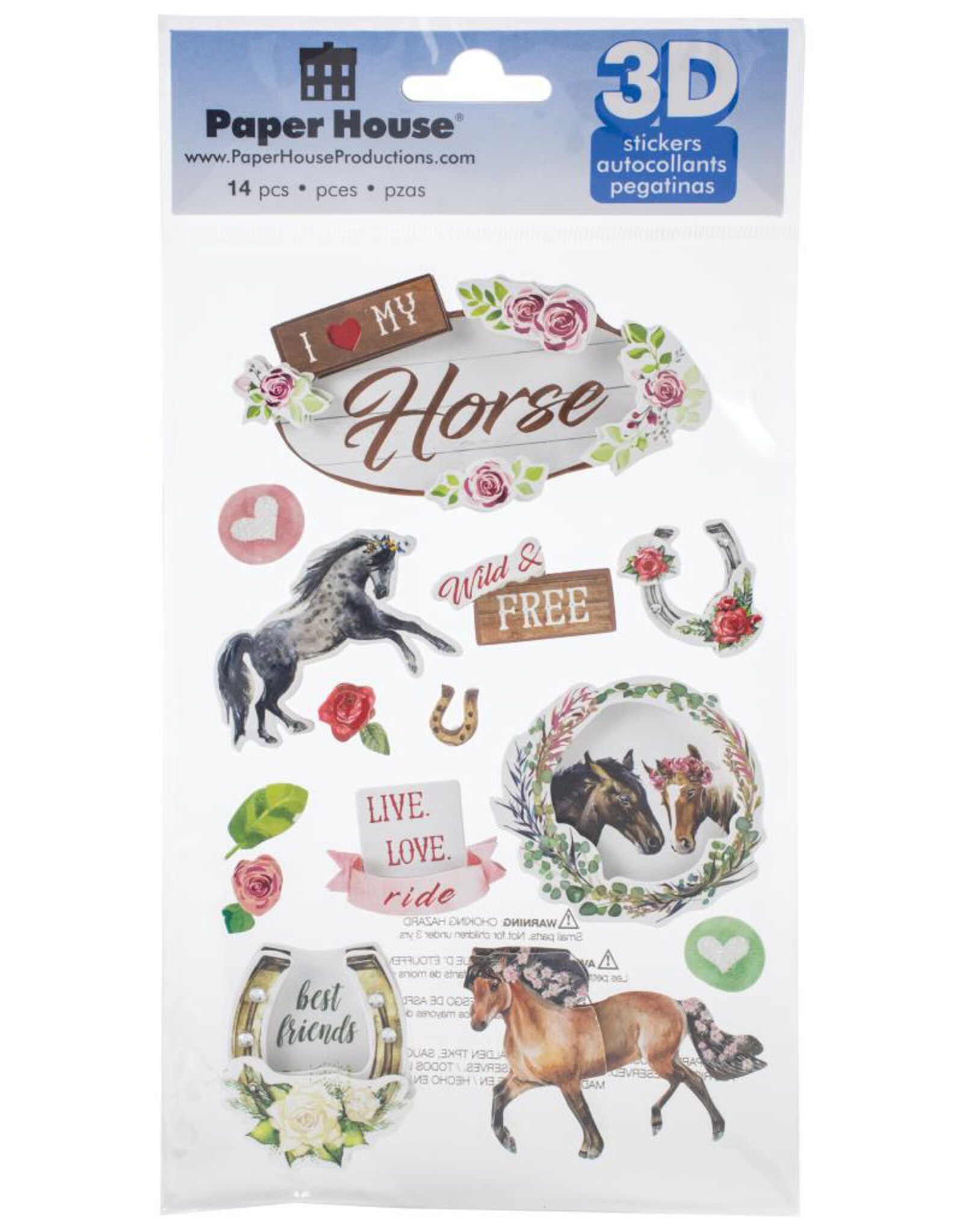 PAPER HOUSE PRODUCTIONS PAPER HOUSE I LOVE MY HORSE 3D STICKERS