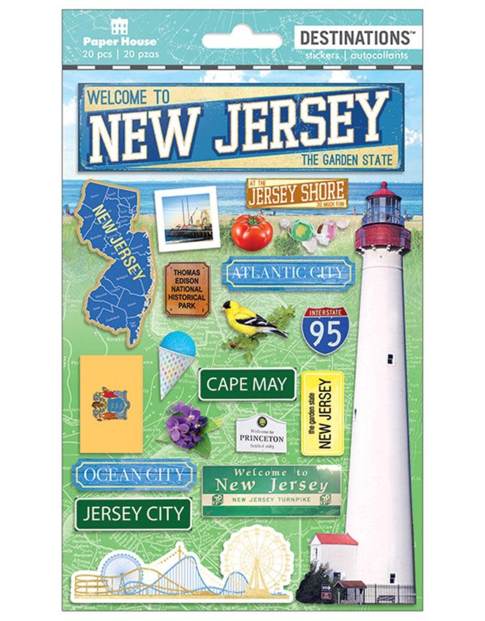 PAPER HOUSE PRODUCTIONS PAPER HOUSE DESTINATIONS NEW JERSEY 3D STICKERS