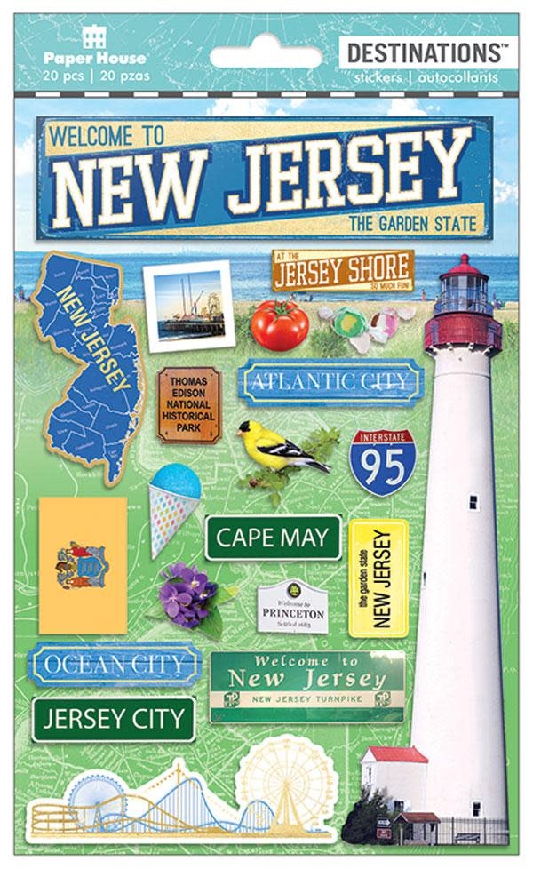 PAPER HOUSE PRODUCTIONS PAPER HOUSE DESTINATIONS NEW JERSEY 3D STICKERS