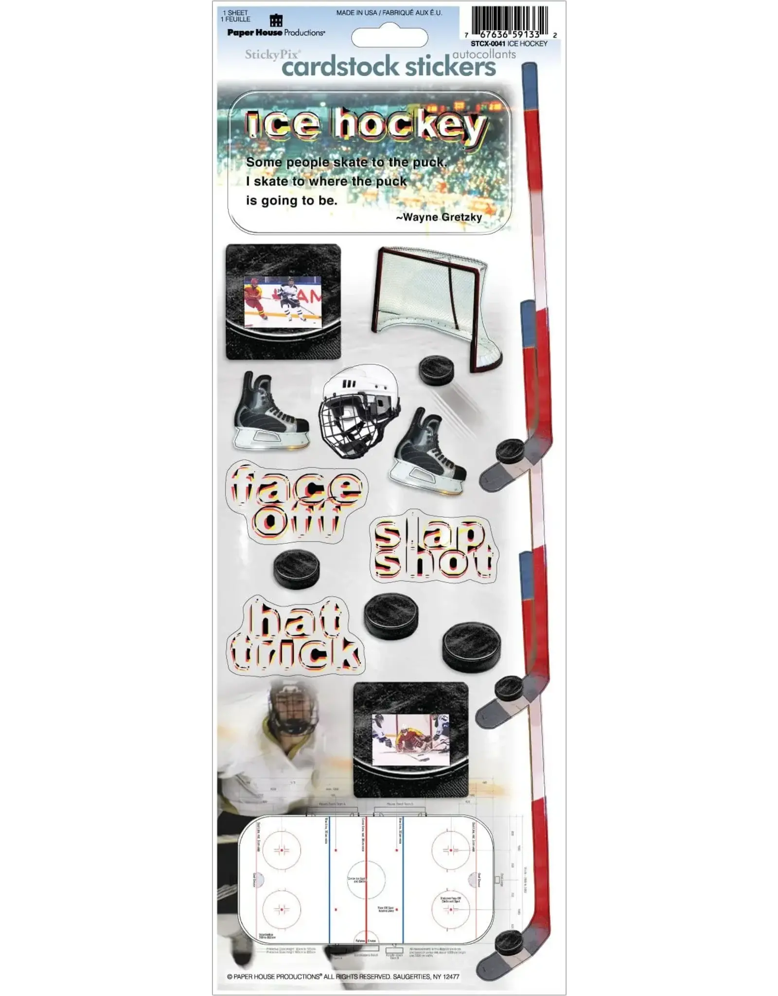 PAPER HOUSE PRODUCTIONS PAPER HOUSE HOCKEY CARDSTOCK STICKERS