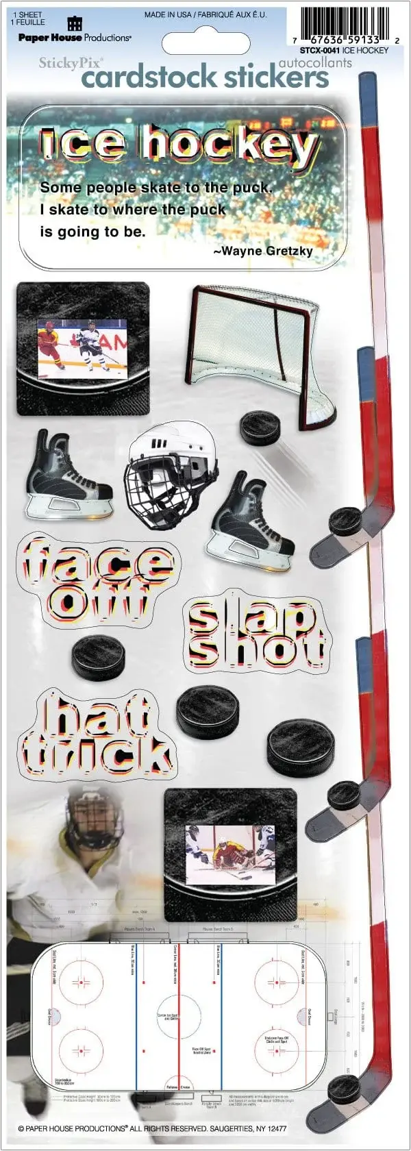 PAPER HOUSE PRODUCTIONS PAPER HOUSE HOCKEY CARDSTOCK STICKERS