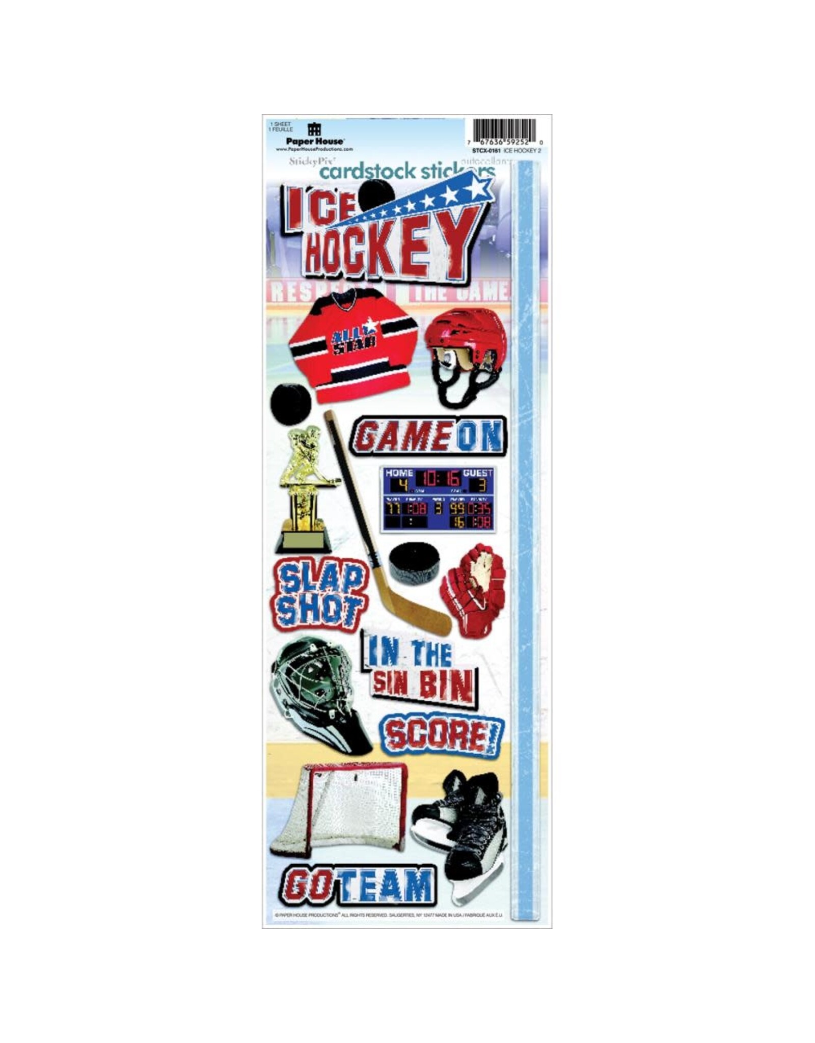 PAPER HOUSE PRODUCTIONS PAPER HOUSE ICE HOCKEY CARDSTOCK STICKERS