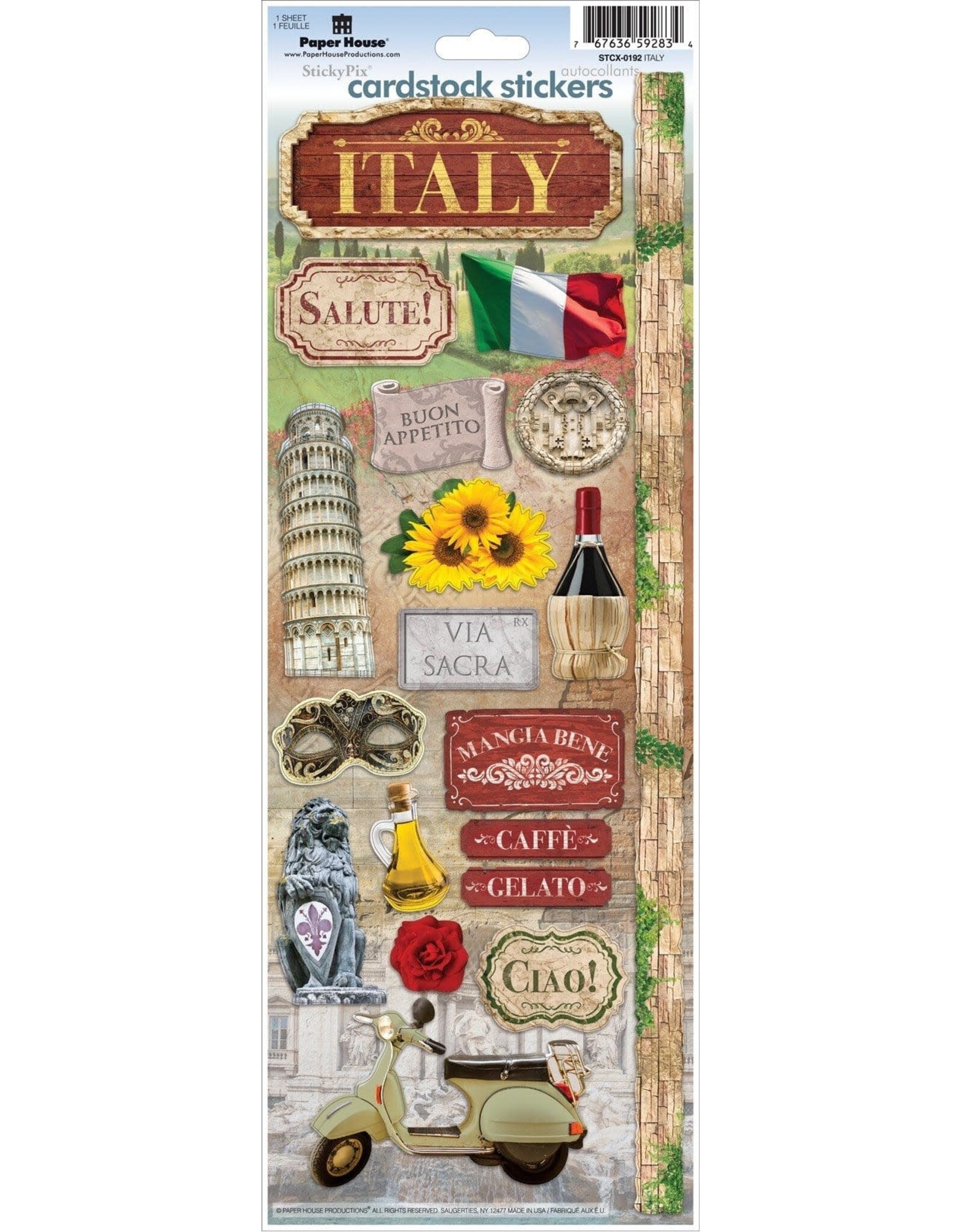 PAPER HOUSE PRODUCTIONS PAPER HOUSE ITALY CARDSTOCK STICKERS